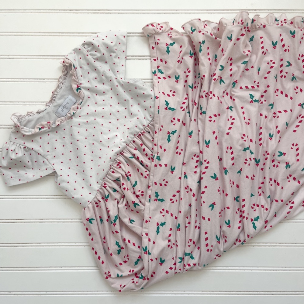 SWEET HONEY VGUC Christmas Candy Cane Ruffle Loungewear Nightgown